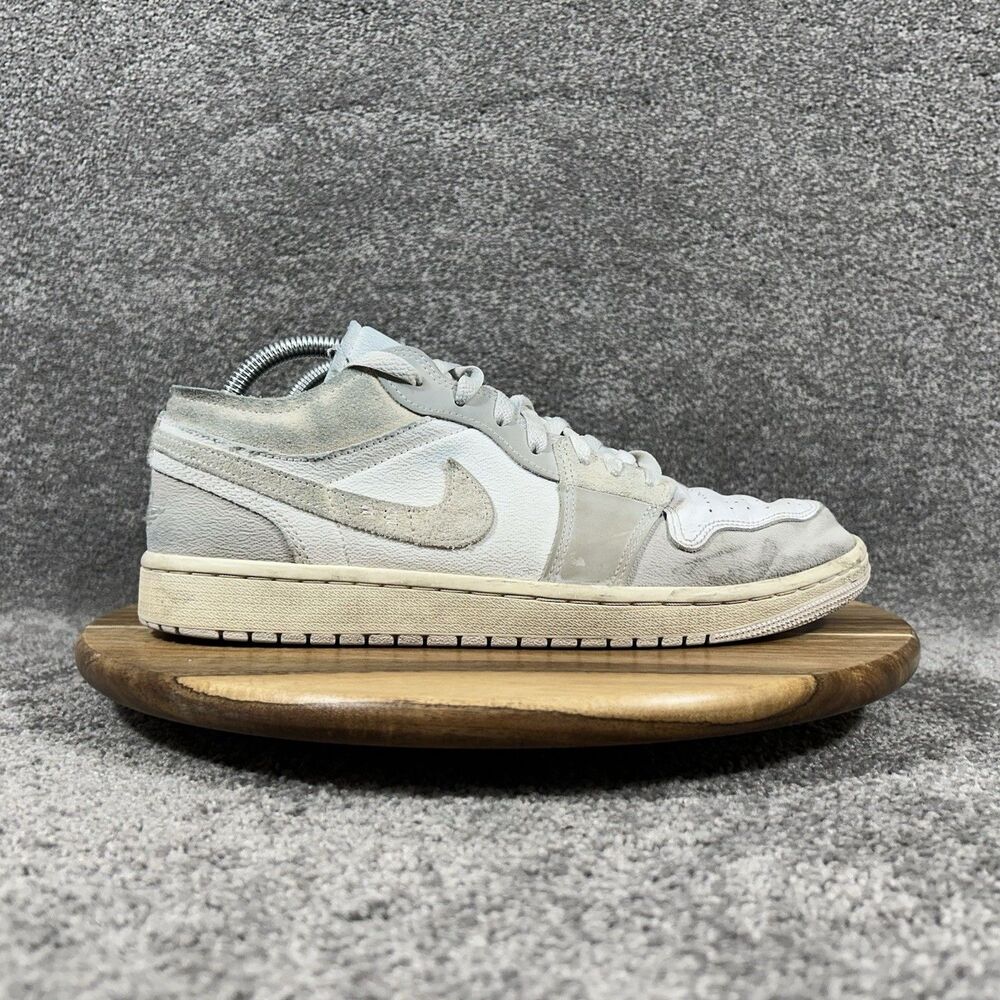 Nike Air Jordan 1 Low DN1635-002 Mens Size 9 Tech Grey White Athletic Shoes Used - Picture 1 of 12